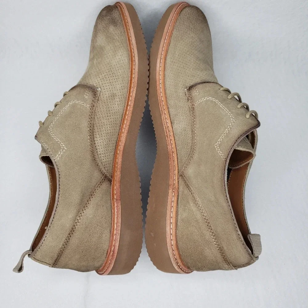 Steve Madden Mens Voyagee Beige Suede Burnish Oxfords Sz 13D Extra Light